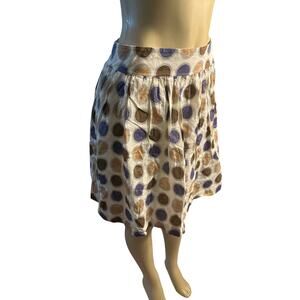 Women M Anthropologie Edme & Edyllte Cultivation A-Line Pull-On Circle Dot Skirt